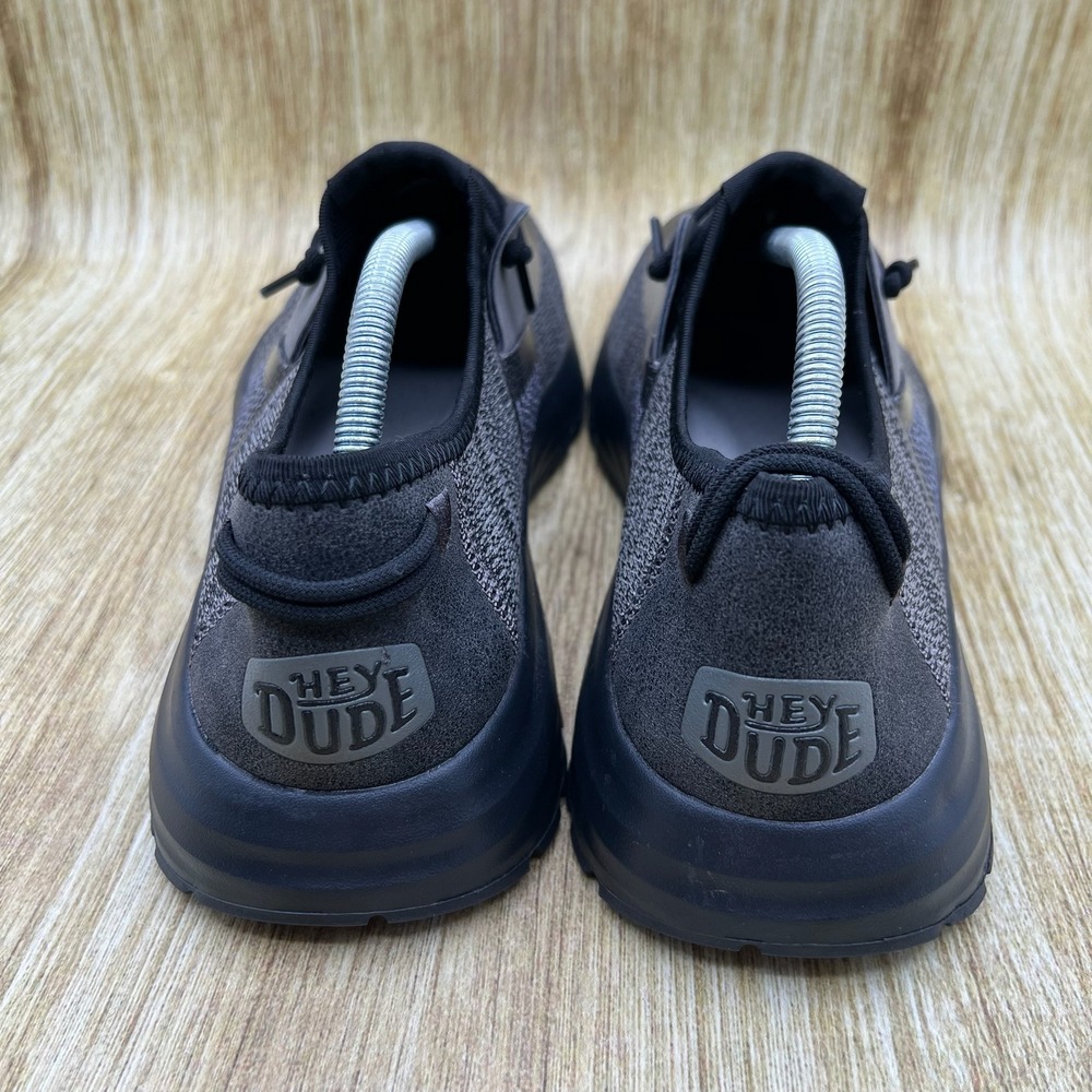 Hey Dude Sirocco Men's Size 11 Black Grey Knit Slip On Sneakers Casual Shoes - Picture 4 of 10